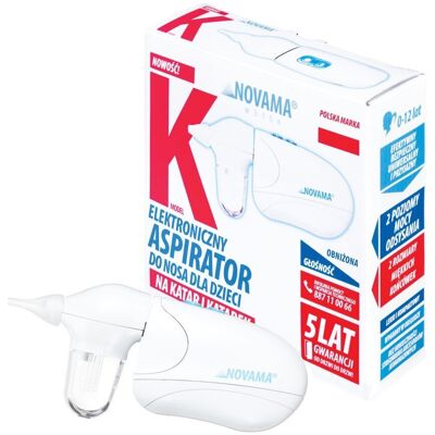 Novama, White K, Aspirator elektryczny do nosa na katar i katarek Novama, White K, Aspirator elektryczny do nosa na katar i katarek