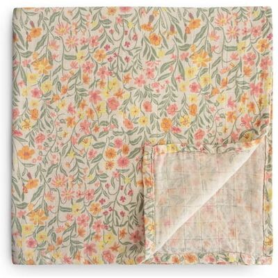 Otulacz Muślinowy Z Bawełny Organicznej 120x120 Pastel Blooms, Mushie Otulacz Muślinowy Z Bawełny Organicznej 120x120 Pastel Blooms, Mushie