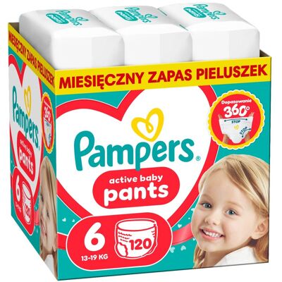 P&G Pampers Active Baby Pieluchomajtki Rozmiar 6, 120 Szt P&G Pampers Active Baby Pieluchomajtki Rozmiar 6, 120 Szt