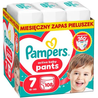 P&G Pampers Active Baby Pieluchomajtki Rozmiar 7, 108 Szt P&G Pampers Active Baby Pieluchomajtki Rozmiar 7, 108 Szt