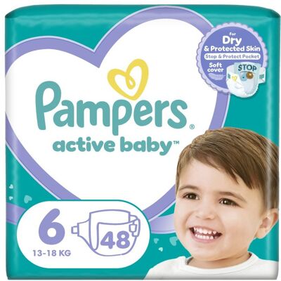 P&G Pampers Active Baby Pieluszki, Rozmiar 6, 48 Szt. (13-18 Kg) P&G Pampers Active Baby Pieluszki, Rozmiar 6, 48 Szt. (13-18 Kg)