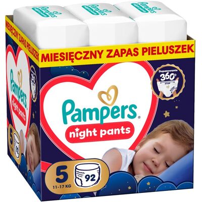 P&G Pampers Night Pieluchomajtki Rozmiar 5, 92 Szt. P&G Pampers Night Pieluchomajtki Rozmiar 5, 92 Szt.