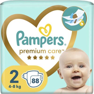 PAMPERS Rozmiar 2 Pieluchy - Wrażliwa skóra - 88 szt - 4-8 kg PAMPERS Rozmiar 2 Pieluchy - Wrażliwa skóra - 88 szt - 4-8 kg