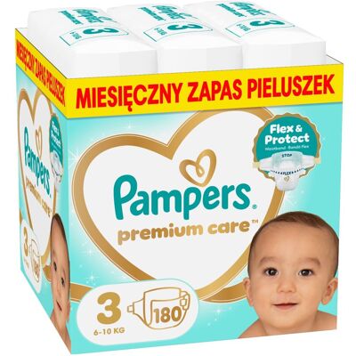 P&G Pampers Premium Care Rozmiar 3, 180 Pieluszek P&G Pampers Premium Care Rozmiar 3, 180 Pieluszek