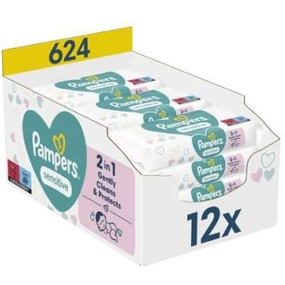 P&G Pampers Sensitive Chusteczki nawilżane, 12x52szt. P&G Pampers Sensitive Chusteczki nawilżane, 12x52szt.