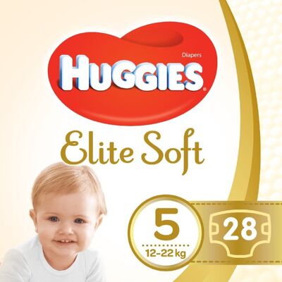 Pieluchy Huggies Elite Soft Jumbo Rozmiar 5 (15-22 Kg) 28 Szt Pieluchy Huggies Elite Soft Jumbo Rozmiar 5 (15-22 Kg) 28 Szt