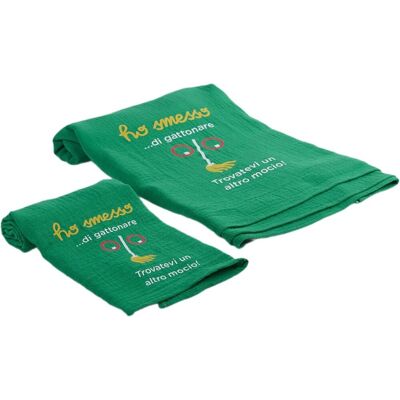 Inny producent Ręczniki Muślinowe dla Dzieci Zestaw 2 Miękkich Zielone 110x110 cm Inny producent Ręczniki Muślinowe dla Dzieci Zestaw 2 Miękkich Zielone 110x110 cm