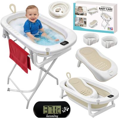 Solaris SKŁADANA WANIENKA BABY CARE ZE STOJAKIEM I LEŻACZKIEM HARMONY BEŻOWA DUŻA Solaris SKŁADANA WANIENKA BABY CARE ZE STOJAKIEM I LEŻACZKIEM HARMONY BEŻOWA DUŻA