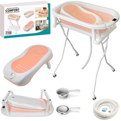 Venus LTD Składana Wanienka Comfort ze Stojakiem i Leżaczkiem Orsetto Różowa + Polewaczka Venus LTD Składana Wanienka Comfort ze Stojakiem i Leżaczkiem Orsetto Różowa + Polewaczka