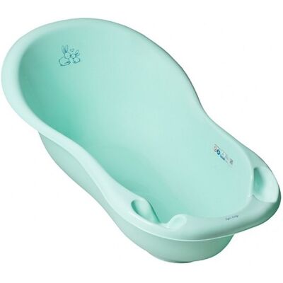Tega Baby, Wanienka dziecięca z odpływem, Króliczki, Miętowa, 102 cm Tega Baby, Wanienka dziecięca z odpływem, Króliczki, Miętowa, 102 cm