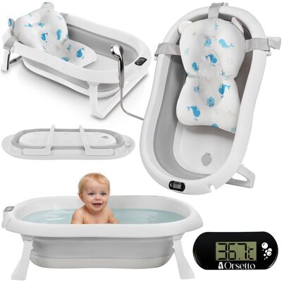 Venus LTD Wanienka Dziecięca Z Termometrem Orsetto Szara + Poduszki Rybki Venus LTD Wanienka Dziecięca Z Termometrem Orsetto Szara + Poduszki Rybki