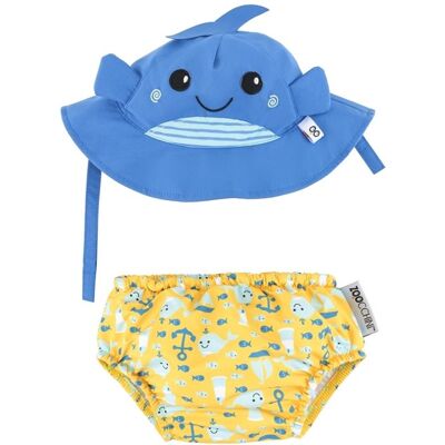 Zoocchini Pieluszka Kąpielowa Z Czapką Wieloryb S Zoocchini Pieluszka Kąpielowa Z Czapką Wieloryb S