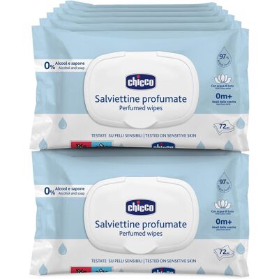 Chusteczki Nawilżane Chicco 864 Szt. Megapack 12 Opakowań Bezalkoholowe Chusteczki Nawilżane Chicco 864 Szt. Megapack 12 Opakowań Bezalkoholowe