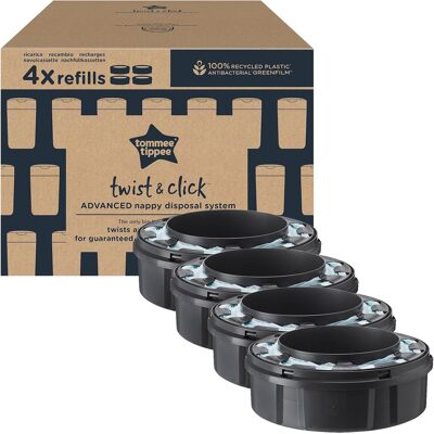 Tommee Tippee Kasety Uzupełniające Do Pojemnika Na Pieluchy 4 Szt. Antybakteryjne Tommee Tippee Kasety Uzupełniające Do Pojemnika Na Pieluchy 4 Szt. Antybakteryjne