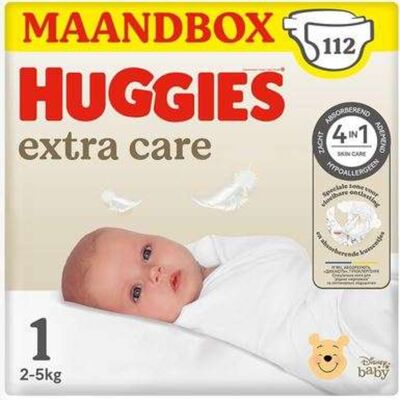 Pieluszki Huggies Extra Care Rozmiar 1 (2-5 Kg) 112 Szt. Pieluszki Huggies Extra Care Rozmiar 1 (2-5 Kg) 112 Szt.