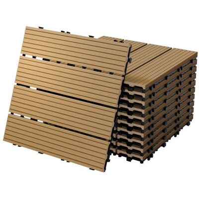 ECD Germany 44x WPC płytki tarasowe płytki balkonowe kliknij płytki płytki drewno 30x30cm brązowy 4 m² ECD Germany 44x WPC płytki tarasowe płytki balkonowe kliknij płytki płytki drewno 30x30cm brązowy 4 m²