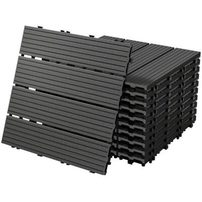 ECD Germany 44x WPC płytki tarasowe płytki balkonowe płytki zatrzaskowe płytki 30x30cm antracytowy 4 m² ECD Germany 44x WPC płytki tarasowe płytki balkonowe płytki zatrzaskowe płytki 30x30cm antracytowy 4 m²