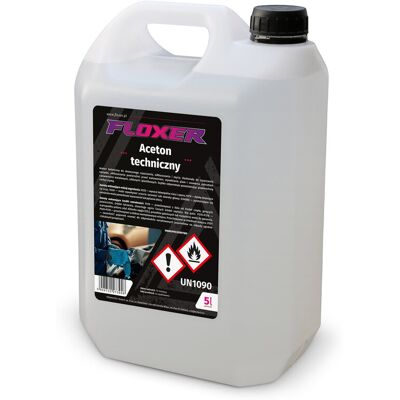 Aceton techniczny 5L FLOXER Aceton 5L zmywacz rozpuszczalnik do farby mocny Aceton techniczny 5L FLOXER Aceton 5L zmywacz rozpuszczalnik do farby mocny