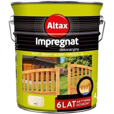 ALTAX IMPREGNAT DEKORACYJNY 4,5L BIAŁY ALTAX IMPREGNAT DEKORACYJNY 4,5L BIAŁY