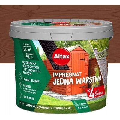 ALTAX IMPREGNAT DO DREWNA OGRODOWY 9L KASZTAN ALTAX IMPREGNAT DO DREWNA OGRODOWY 9L KASZTAN