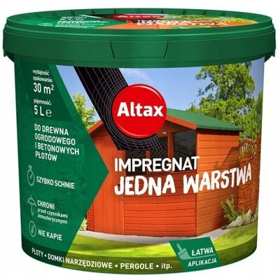 Altax Impregnat do drewna Ogrodowy Jedna Warstwa 4,5L TIK farba Altax Impregnat do drewna Ogrodowy Jedna Warstwa 4,5L TIK farba