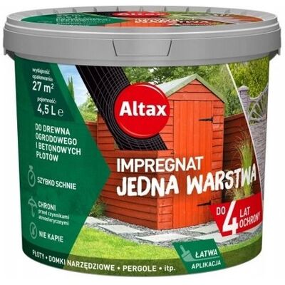 ALTAX IMPREGNAT JEDNA WARSTWA 4,5L PINIA ALTAX IMPREGNAT JEDNA WARSTWA 4,5L PINIA