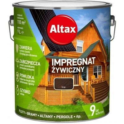 ALTAX IMPREGNAT ŻYWICZNY 9L BRĄZ ALTAX IMPREGNAT ŻYWICZNY 9L BRĄZ