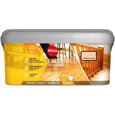 ALTAX LAKIER DO PODŁÓG BEZBARWNY POŁYSK 2.5L ALTAX LAKIER DO PODŁÓG BEZBARWNY POŁYSK 2.5L
