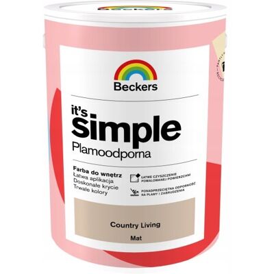 PPG Beckers It's Simple Farba do ścian PLAMOODPORNA Country Living 5L PPG Beckers It's Simple Farba do ścian PLAMOODPORNA Country Living 5L