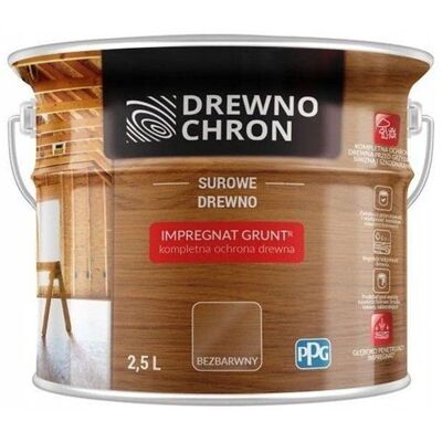 Drewnochron Impregnat Grunt R Do Surowego Drewna Bezbarwny 2,5 L Drewnochron Impregnat Grunt R Do Surowego Drewna Bezbarwny 2,5 L