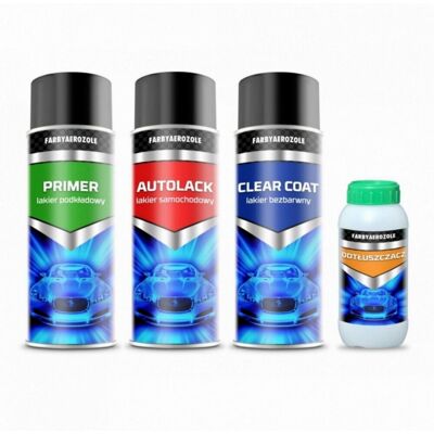Farbyaerozole Duży Zestaw Podkład-Baza-Klar 3Xspray Każdy Kolor! Farbyaerozole Duży Zestaw Podkład-Baza-Klar 3Xspray Każdy Kolor!