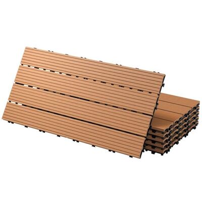 ECD Germany Plytki tarasowe WPC 60x30 cm 30er Spar Set für 5m² Light Brown in Wood Look for Garden Balcony Flooring with Drainage and Click System D.. ECD Germany Plytki tarasowe WPC 60x30 cm 30er Spar Set für 5m² Light Brown in Wood Look for Garden Balcony Flooring with Drainage and Click System D..