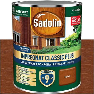 Akzo Nobel Farba Impregnat do drewna Sadolin Classic PLUS Mahoń Jasny Brązowy 4,5L Akzo Nobel Farba Impregnat do drewna Sadolin Classic PLUS Mahoń Jasny Brązowy 4,5L