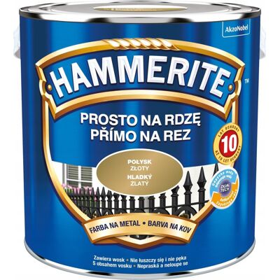HAMMERITE FARBA NA RDZĘ ZŁOTY POŁYSK 2.5L HAMMERITE FARBA NA RDZĘ ZŁOTY POŁYSK 2.5L