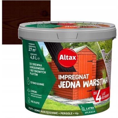 Altax Impregnat jedna warstwa do drewna i betonu palisander 4,5l Altax Impregnat jedna warstwa do drewna i betonu palisander 4,5l