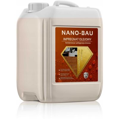 NANO-BAU Impregnat olejowy olej do drewna, desek tarasowych, bali 5l=50m2 na 3 lata NANO-BAU Impregnat olejowy olej do drewna, desek tarasowych, bali 5l=50m2 na 3 lata