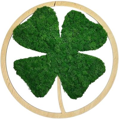 AVLES Obraz z mchu Koniczyna Mech Chrobotek Średnia zieleń Drewno naturalne AVLES Obraz z mchu Koniczyna Mech Chrobotek Średnia zieleń Drewno naturalne