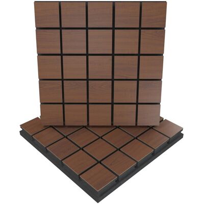 Panele akustyczne GRID, Zestaw 2 szt. + nawiasy montażowe, 50x50x5cm, UA Acoustics, MDF drzewo: Orzech Panele akustyczne GRID, Zestaw 2 szt. + nawiasy montażowe, 50x50x5cm, UA Acoustics, MDF drzewo: Orzech