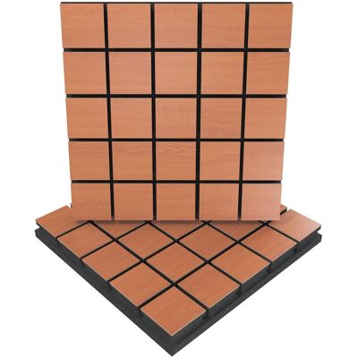 Panele Akustyczne Grid, Zestaw 2 Szt. + Nawiasy Montażowe, 50x50x5cm, Ua Acoustics, Mdf Drzewo: Wiśnia Panele Akustyczne Grid, Zestaw 2 Szt. + Nawiasy Montażowe, 50x50x5cm, Ua Acoustics, Mdf Drzewo: Wiśnia