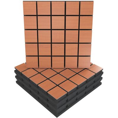 Panele akustyczne GRID, Zestaw 4 szt. + nawiasy montażowe, 50x50x5cm, UA Acoustics, MDF drzewo: Wiśnia Panele akustyczne GRID, Zestaw 4 szt. + nawiasy montażowe, 50x50x5cm, UA Acoustics, MDF drzewo: Wiśnia