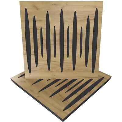 Panele akustyczne PULSAR, Zestaw 2 szt. + nawiasy montażowe, 50x50x5cm, UA Acoustics, MDF drzewo: Dąb Panele akustyczne PULSAR, Zestaw 2 szt. + nawiasy montażowe, 50x50x5cm, UA Acoustics, MDF drzewo: Dąb