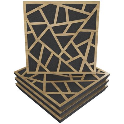 Panele akustyczne SKYROSS, Zestaw 4 szt. + nawiasy montażowe, 50x50x5cm, UA Acoustics, MDF drzewo: Dąb Panele akustyczne SKYROSS, Zestaw 4 szt. + nawiasy montażowe, 50x50x5cm, UA Acoustics, MDF drzewo: Dąb
