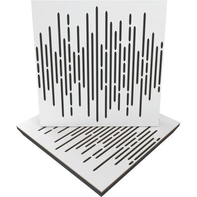 Panele Akustyczne Wave, Zestaw 2 Szt. + Nawiasy Montażowe, 50x50x5cm, Ua Acoustics, Mdf: Biały Panele Akustyczne Wave, Zestaw 2 Szt. + Nawiasy Montażowe, 50x50x5cm, Ua Acoustics, Mdf: Biały