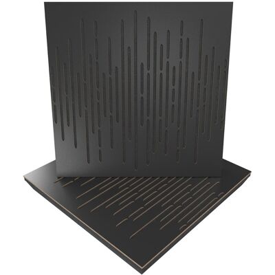 Panele Akustyczne Wave, Zestaw 2 Szt. + Nawiasy Montażowe, 50x50x5cm, Ua Acoustics, Mdf: Czarny Panele Akustyczne Wave, Zestaw 2 Szt. + Nawiasy Montażowe, 50x50x5cm, Ua Acoustics, Mdf: Czarny