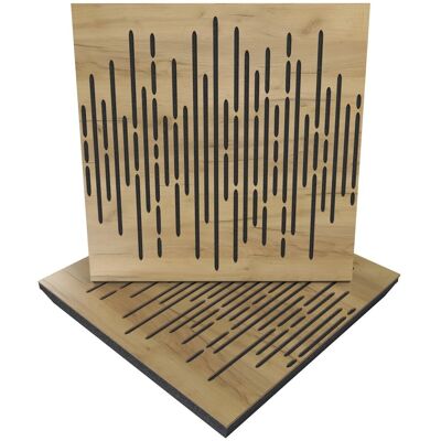 Panele akustyczne WAVE, Zestaw 2 szt. + nawiasy montażowe, 50x50x5cm, UA Acoustics, MDF drzewo: Dąb Panele akustyczne WAVE, Zestaw 2 szt. + nawiasy montażowe, 50x50x5cm, UA Acoustics, MDF drzewo: Dąb