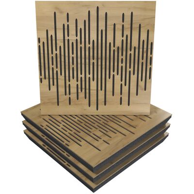 Panele akustyczne WAVE, Zestaw 4 szt. + nawiasy montażowe, 50x50x5cm, UA Acoustics, MDF drzewo: Dąb Panele akustyczne WAVE, Zestaw 4 szt. + nawiasy montażowe, 50x50x5cm, UA Acoustics, MDF drzewo: Dąb