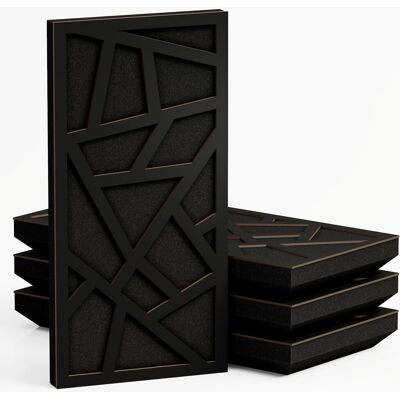 Panele SKYROSS-3 akustyczne wąskie, Zestaw 4 szt., 50x25x3cm, UA Acoustics, MDF: Czarny Panele SKYROSS-3 akustyczne wąskie, Zestaw 4 szt., 50x25x3cm, UA Acoustics, MDF: Czarny