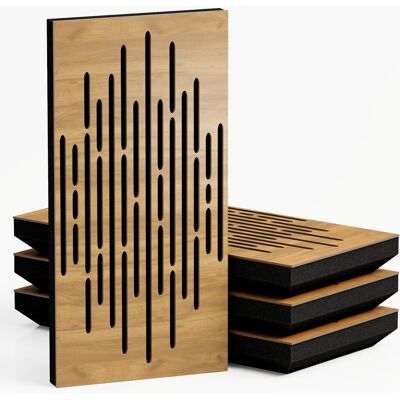 Panele Wave-3 Akustyczne Wąskie, Zestaw 4 Szt., 50x25x3cm, Ua Acoustics, Mdf Drzewo: Dąb Panele Wave-3 Akustyczne Wąskie, Zestaw 4 Szt., 50x25x3cm, Ua Acoustics, Mdf Drzewo: Dąb