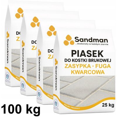 Sandman PIASEK KWARCOWY Premium ZASYPKA FUGA DO KOSTKI BRUKOWEJ Suchy 100kg 0,4-0,8 Sandman PIASEK KWARCOWY Premium ZASYPKA FUGA DO KOSTKI BRUKOWEJ Suchy 100kg 0,4-0,8