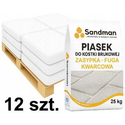 Sandman PIASEK KWARCOWY Premium ZASYPKA FUGA DO KOSTKI BRUKOWEJ Suchy 300kg 0,4-0,8 Sandman PIASEK KWARCOWY Premium ZASYPKA FUGA DO KOSTKI BRUKOWEJ Suchy 300kg 0,4-0,8